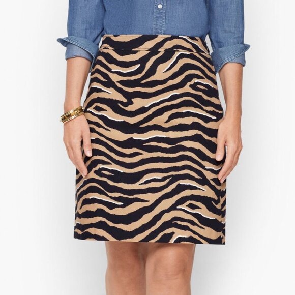 Talbots Canvas A-Line Skirt – Textured Zebra Print Plus Size 24 Petite - Picture 1 of 9